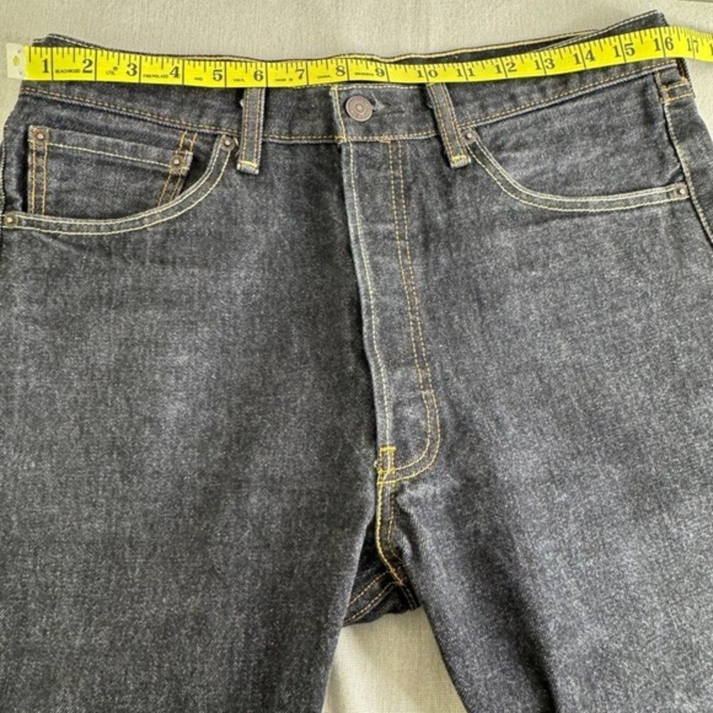 Levis 501 Black Wash Jeans Mens 34 - Picture 9 of 12